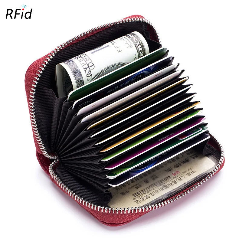 Women RFID Blocking Wallet Genuine Leather Anti Theft 36 Card Holders Women Wallets With Phone Case Clutch Bags Coin...
