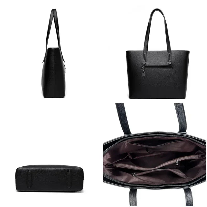 Genuine High Quality Large Capacity Shoulder Bag Female Tote Bag New Luxury Designer Handbag For Fashion Women Brand Shopper Bag - Kimlud