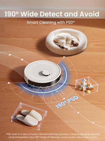 Lefant M2 Pro LDS Robot Vacuum and Mop Combo,  6000Pa Suction, Smart Mapping,60 Days Hands off Cleaning Vacuum