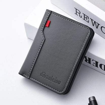 1Pc New Ultra-thin Mini Soft PU Leather Credit Card Wallet Holder Short Vertical High Quality Men's Wallet - Kimlud