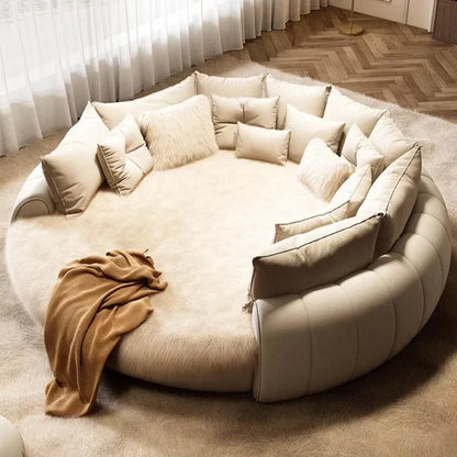 Italian Light Luxury Round Bed Cream Wind Bedroom Wedding Bed Princess Aesthetics Fashion Letto Matrimoniale Home Furniture