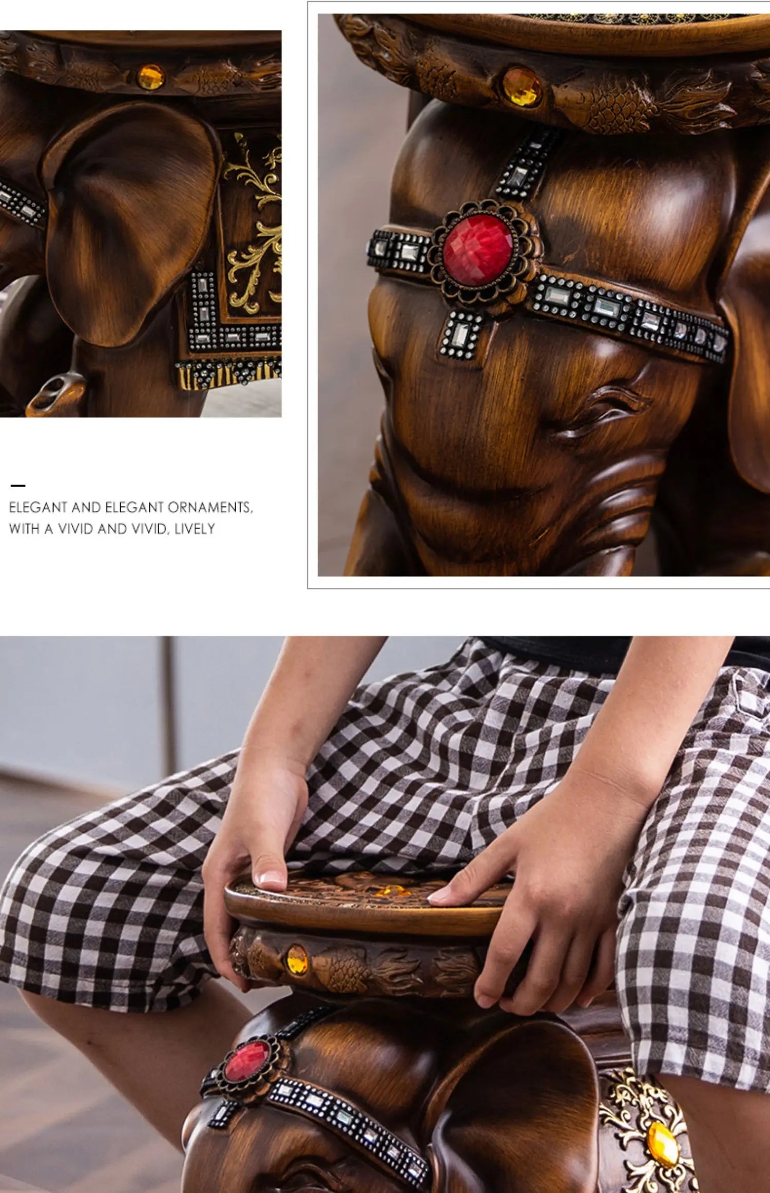 Creative Elephant Stool,Statue Resin Furniture,Luxury Living Room,Entrance Shoe Changing Stools,Floor Decoration...
