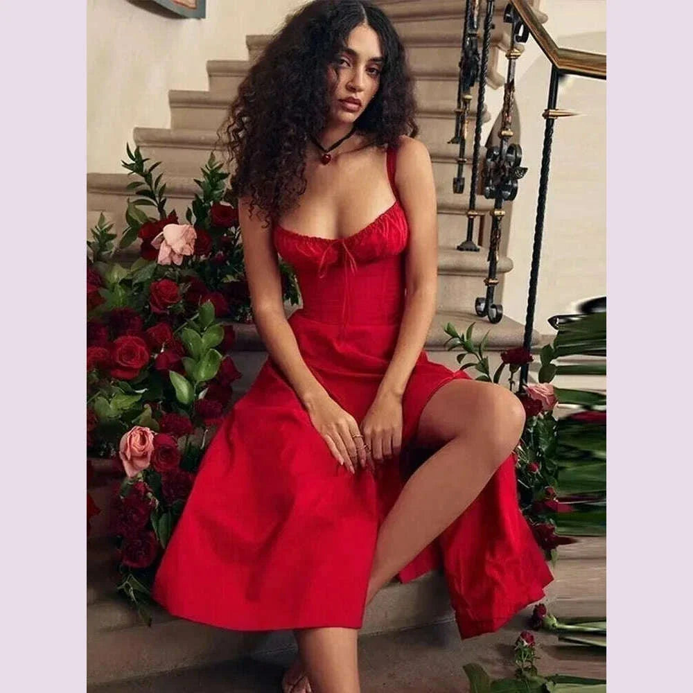 Townlike Elegant Maxi Long Waist Wrap A-line Dress Women Spaghetti Strap 2024 Spring Summer Dress Backless Sexy Party Dresses