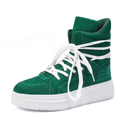 VIPOL Men's High-Top Shoes, Sports Shoes, Denim Boots, High-Top Versatile Thick-Soled Height-Increasing Sneakers