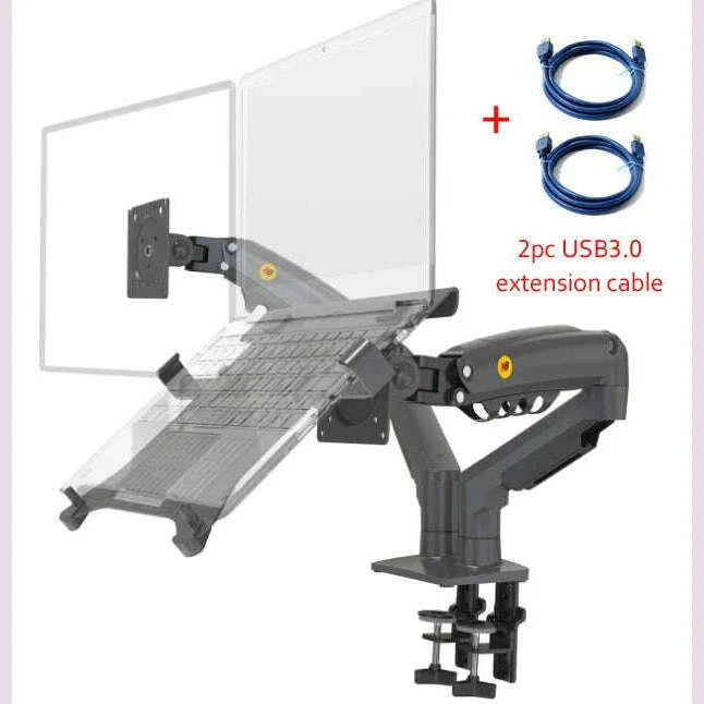 NB F160 10-17.3" laptop mount 360 rotate 10"-27" air press full motion gas strut lcd tv table screen STAND monitor desk support
