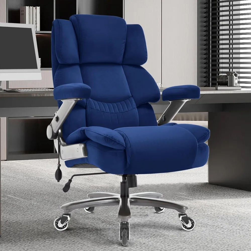 700lbs Big and Tall Office Chair-Large Computer Chair with Adjustable Lumbar Support 3D Flip Arms Plus Size Wheels,