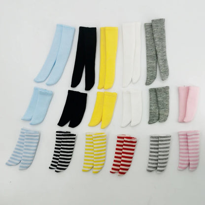 For Blythe Doll Socks Black White Pink Candy color Socks for Ob24 Ob22 Azone Doll Long Stockings - Kimlud