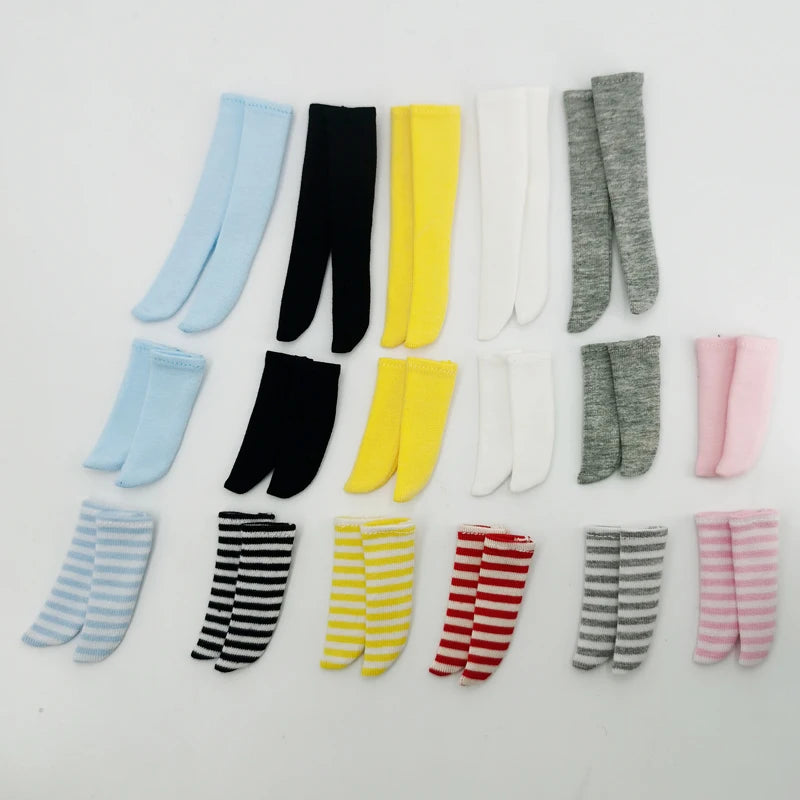 For Blythe Doll Socks Black White Pink Candy color Socks for Ob24 Ob22 Azone Doll Long Stockings - Kimlud