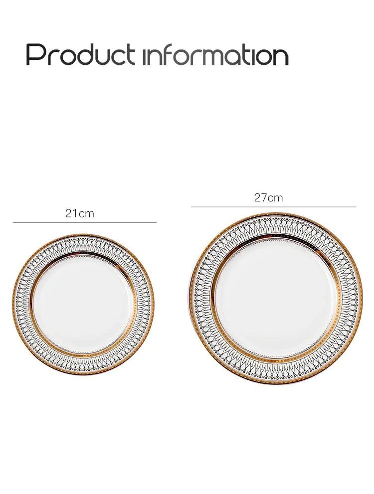 European style ceramic desserts, salad plates, restaurants, light luxury dishes, kitchen utensils - Kimlud