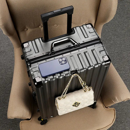 Large Capacity Suitcase Universal Wheel Travel Bag Lightweight Carry-on Boarding Trolley Luggage Aluminum Frame 20/30 inch