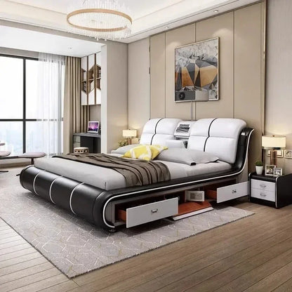 Fancy Wooden Queen Bed Adults Drawer Double Children Queen Bed Full Size Luxury Cama De Lujo Para Dormitorio Set Home...