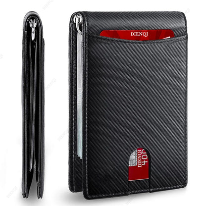 Synthetic Leather Slim Smart Wallet for Men Credit Card Holder Money Clip RFID Blocking Men Thin Bifold Wallet Walet Money Bag
