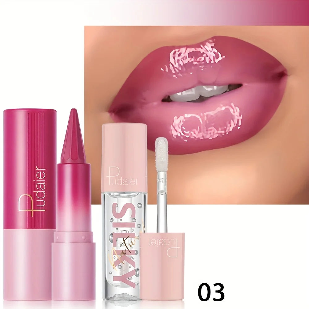 Silky Smooth Lipstick & Nourishing Lip Oil Set - Create Versatile Stunning Looks with Long-Lasting Hydration
