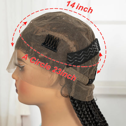 36in Full Lace Cornrow Braided Wigs Synthetic Natural Braiding Hair Wigs Box Braided Lace Wigs with Baby Hair for Black...