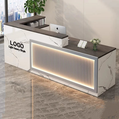 Simple Salon Luxury Reception Desk Decorations Custom Reception Desk Beauty Mostrador Recepción Commercial Office Furniture - Kimlud