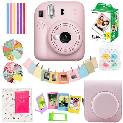 Genuine Fujifilm Instax Mini 12 Instant Camera With 20 Sheets Mini Film Paper Camera Shoulder Strap Bag Accessories Gift Suit - Kimlud
