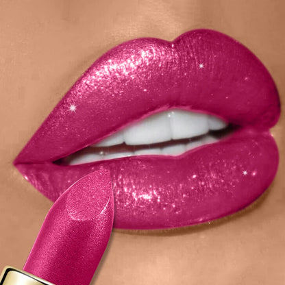 Pearlescent Glitter Lipstick Metallic Waterproof Long Lasting Matte Shimmer Diamond Lipstick Women Sexy Lips Makeup...