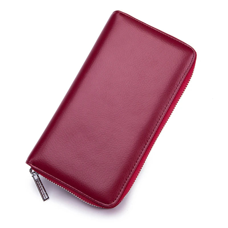 Women Wallets Long Genuine Leather Purses RFID Anti Theft Money Bag For Women Phone Purse Large Capacity Card Holders Carteras