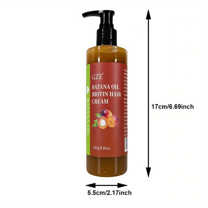 2 Pack GZE Batana Oil Biotin Hair Cream Strong Hair Anti-Breakage Repair Split Ends Silky For Dry Hair