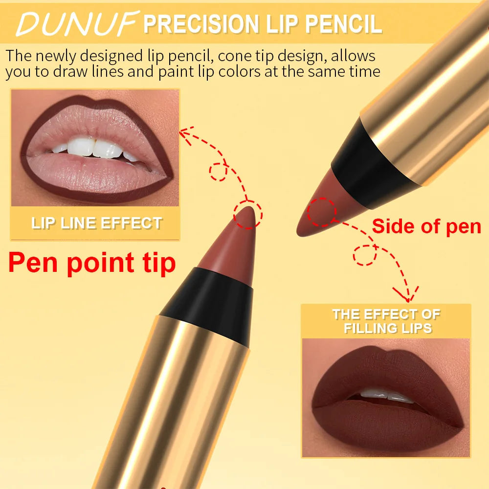 Waterproof Matte Lipliner Pencil Dark Red Contour Tint Lipstick Long Lasting Non-stick Cup Lip Liner Sexy Lips Makeup...