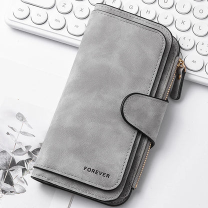  Mickey Minnie Lady Long Zip Wallet Buckle Tote Bag Coin Purse Soft PU Leather Multi-functional Card Holder Casual Daily