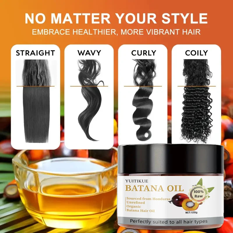 Organic Batana Hair Oil, moisturizing and nourishing, smooth and shiny, anti-frizz, restores hair's natural luster
