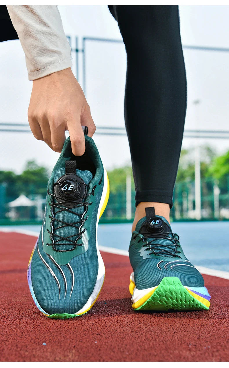 Professional Sports Running Shoes For Men Marathon Air Cushion Carbon Plate Double-layer Mesh Women Athletic Racing Sneakers - Kimlud