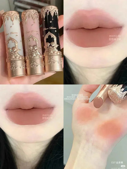 Flower Knows Little Angel Lip Mud Stick Velvet Matte Mist Lipstick Hidden Lip Pattern Hidden Lip Lines - Kimlud