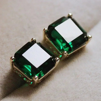 Fashionable Banquet Elegant Emerald Cubic Zirconia Earrings, High-end Inlaid Wedding Style Swaying Jewelry Accessories |...