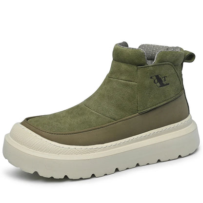 Vintage Classic PU Leather Ankle Boots for Men Outdoor Male Treking Footwear Non-Slip Hiking Basic Boots Leisure Walk Mens Botas