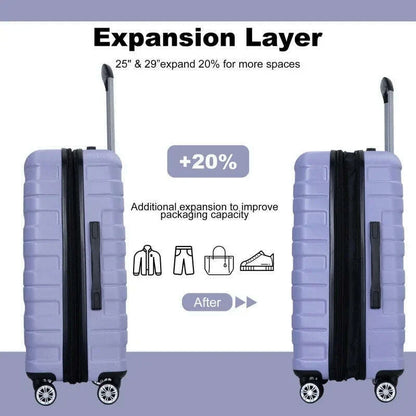 Luggage Sets 3 Piece Suitcases with Double Spinner Wheel,Suitcase Set ABS Hard Case Luggage with TSA Lock