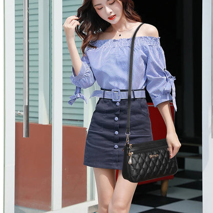 Embroidery Messenger Bags Women Leather Handbags Bags for Women Sac a Main Ladies hair ball Hand Bag - Kimlud