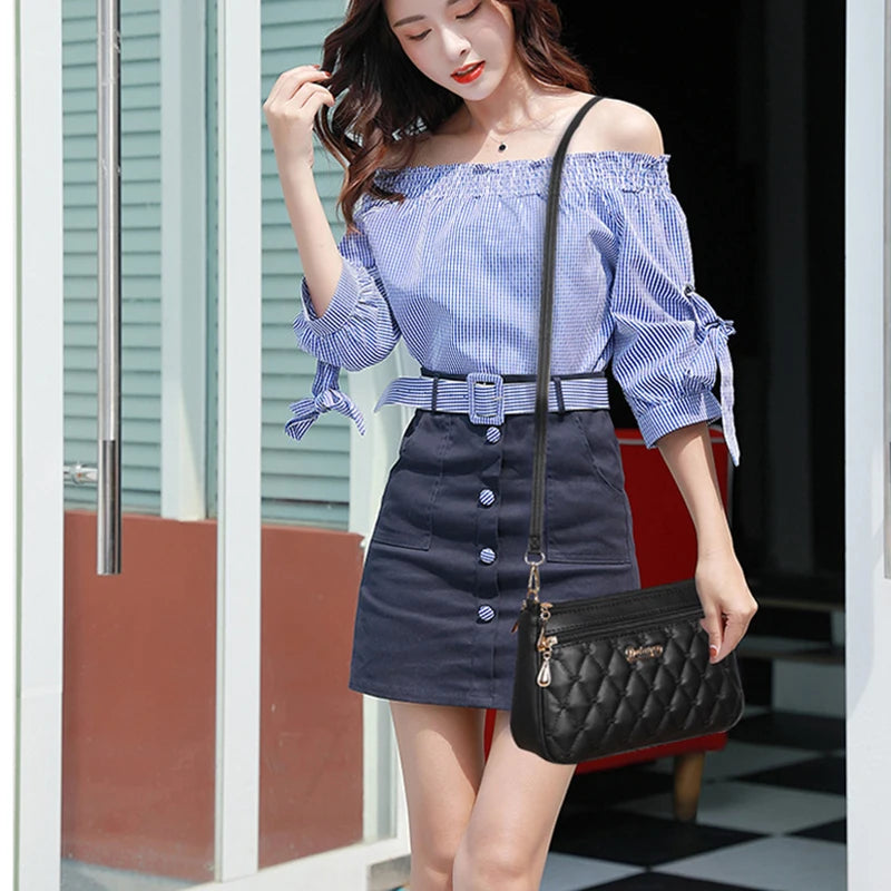 Embroidery Messenger Bags Women Leather Handbags Bags for Women Sac a Main Ladies hair ball Hand Bag - Kimlud