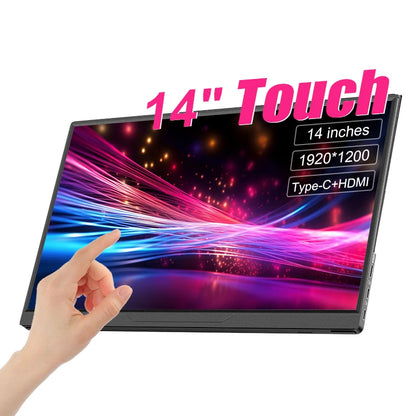 14inch Portable Monitor Touch Ultra-thin 1200P IPS USB-C HDMI External Second Screen for Laptop PC Cell Phone Switch PS4/5 Xbox - Kimlud