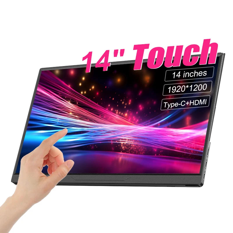 14inch Portable Monitor Touch Ultra-thin 1200P IPS USB-C HDMI External Second Screen for Laptop PC Cell Phone Switch PS4/5 Xbox - Kimlud