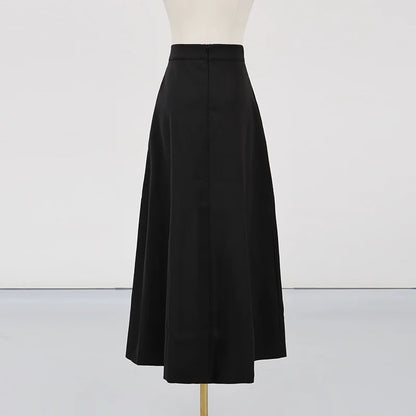 Women's Temperament Elegant Three Dimensional Flower Skirt Two Piece Set Slit Backless Cropped Top High Waist A-line Skirts Sets