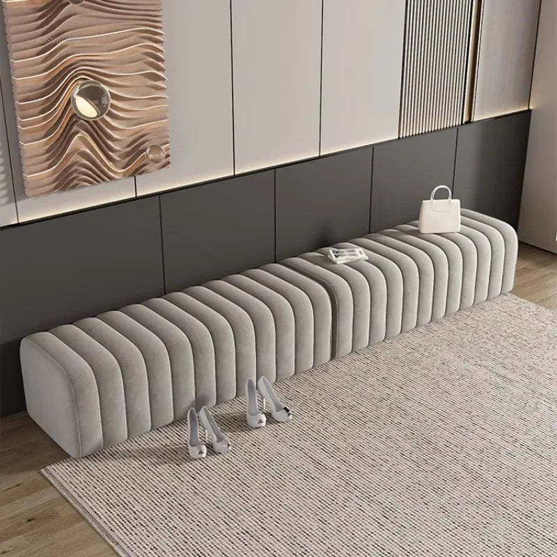 Nordic Shoe-changing Stool Home Furniture Doorway Ottoman Simple Comfortable Soft Bag Bench Cloakroom Sofa Side Stools h - Kimlud