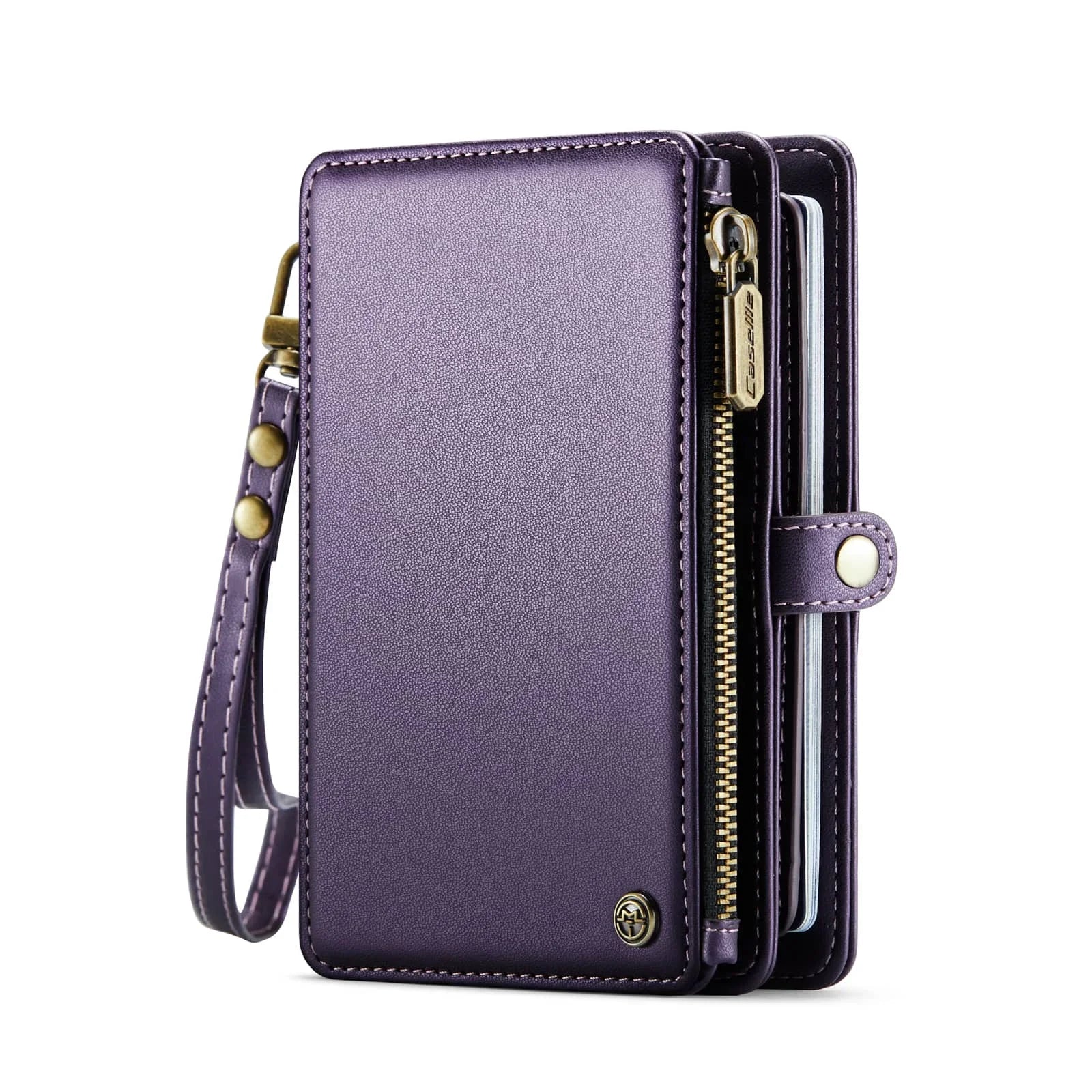 Passport Holder for Travel, Passport Case Wallet With Strap Wristlet and Zipper Wallet for Men Women Gold | Kimlud Mid...