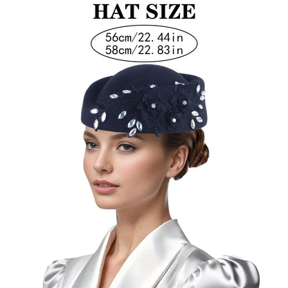 Wedding Hats Red White Cocktail Evening Party Cap for Female with Flower Church Beret Hat Cosplay Caps Costume Accessory