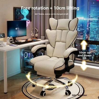 Lift Backrest Computer Chair Comfortable Sedentary Desk Sofa Chair for Boys Gaming Home Office Living Room Bedroom