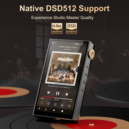 Oilsky 160GB HiFi Hi-Res Audio Player,  Bluetooth and WiFi, 4.4mm Balanced, Dual ESS DAC, 4.02" Digital DSD512 Lossless Spotify