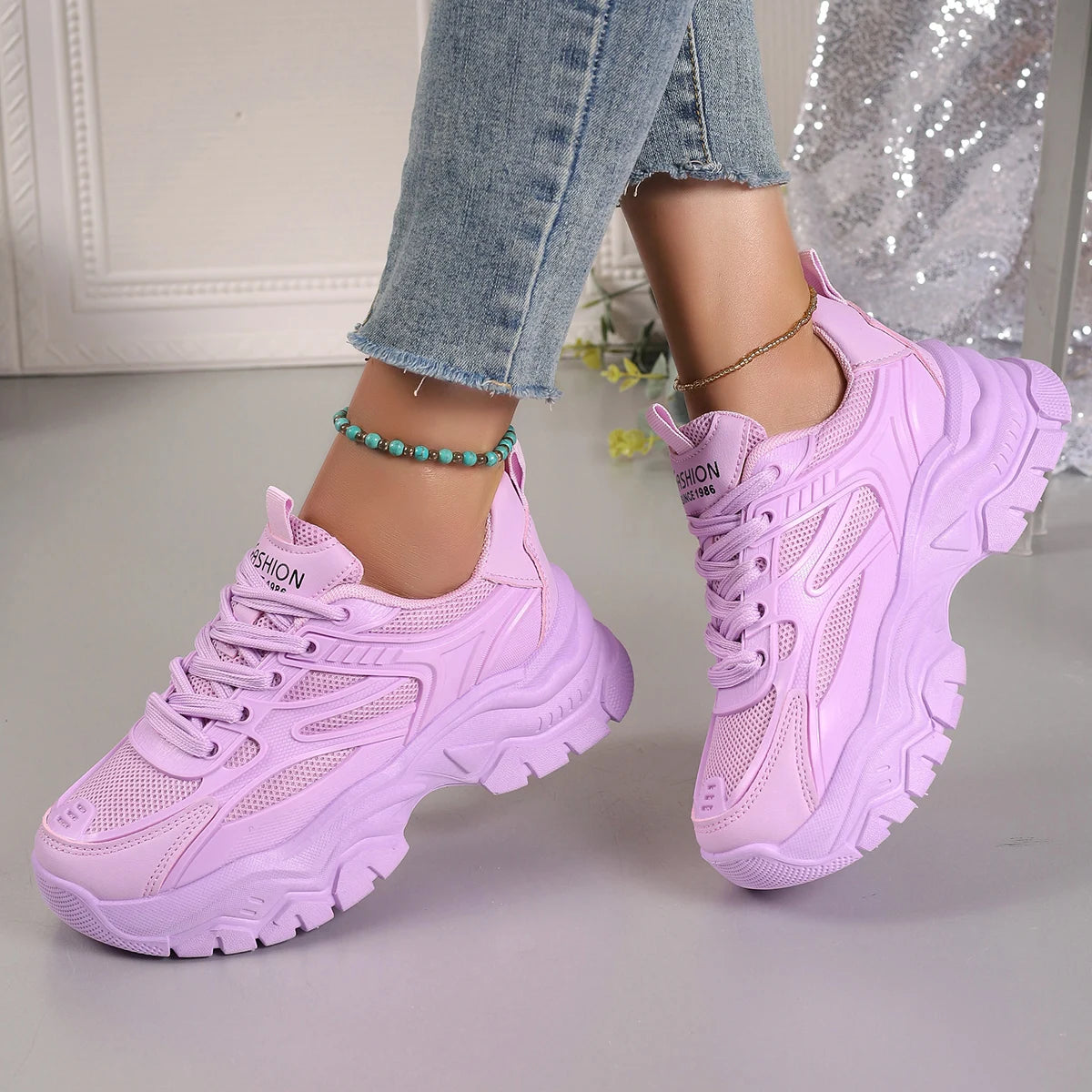 Women Sneakers 2024 New Fashion Chunky Sneakers Women Outdoor Tennis Platform Sports Shoes for Women Lightweight Designer Shoes - Kimlud