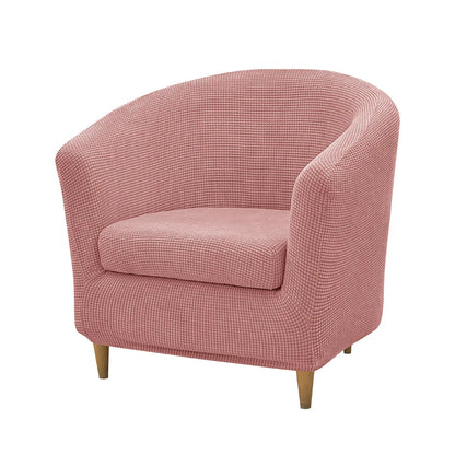 2pcs/set Jacquard Stretch Club Armchair Slipcover 1pc Barrel Tub Sofa Cover + 1pc Polar Fleece Couch Cover Furniture...
