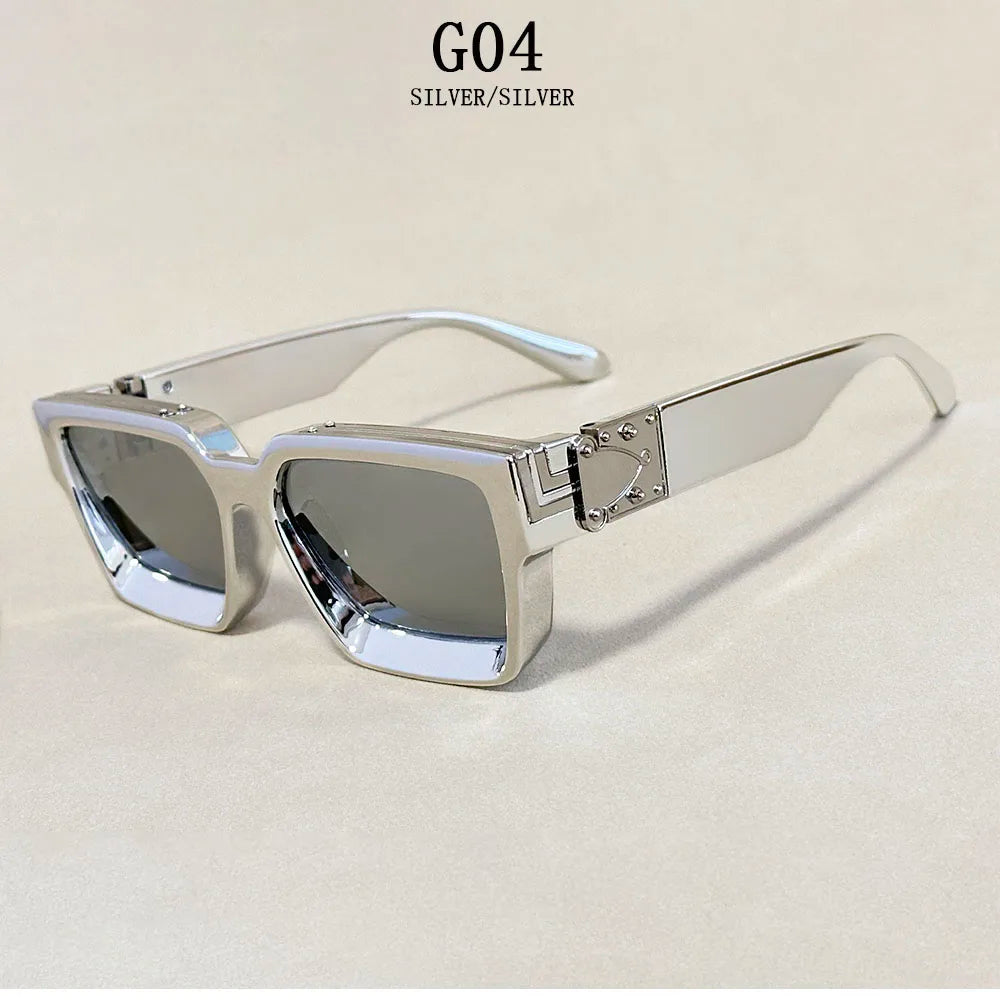 Senior Square Sunglass Men Vintage Millionaire Sunglasses Women Silver Retro Fashion Glasses Dropshipping Gafas De Sol Hombre