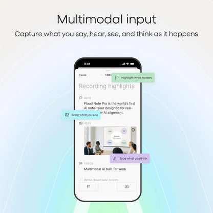 NotePin AI Voice Recorder, App Control, Transcribe & Summarize, 112 Languages, 64GB, Cosmic Gray