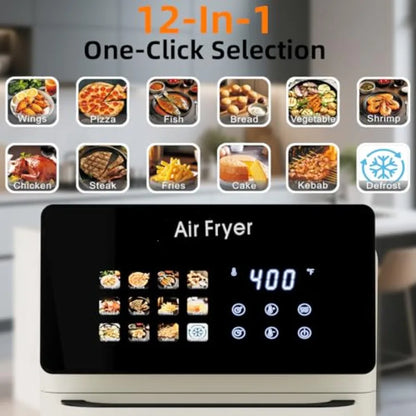 10L Large XL Pro Air Fryer Oven with Grill Combo for Kitchen Countertop Use 12-in-1 Smart Convection Ovens Air Fryer with Glass