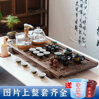 Kung Fu Ceremony Tea Tray Rectangle Drainage Pot Drip Accessories Luxury Tea Tray Hospitality Valet Bandejas Home Decorationgs - Kimlud