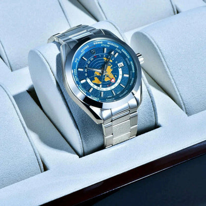 PAGANI DESIGN Mens Watch 2024 New Sapphire Mirror Stainless Steel NH34 Movt Mechanical Wristwatch for Man Multi-time zone Reloj