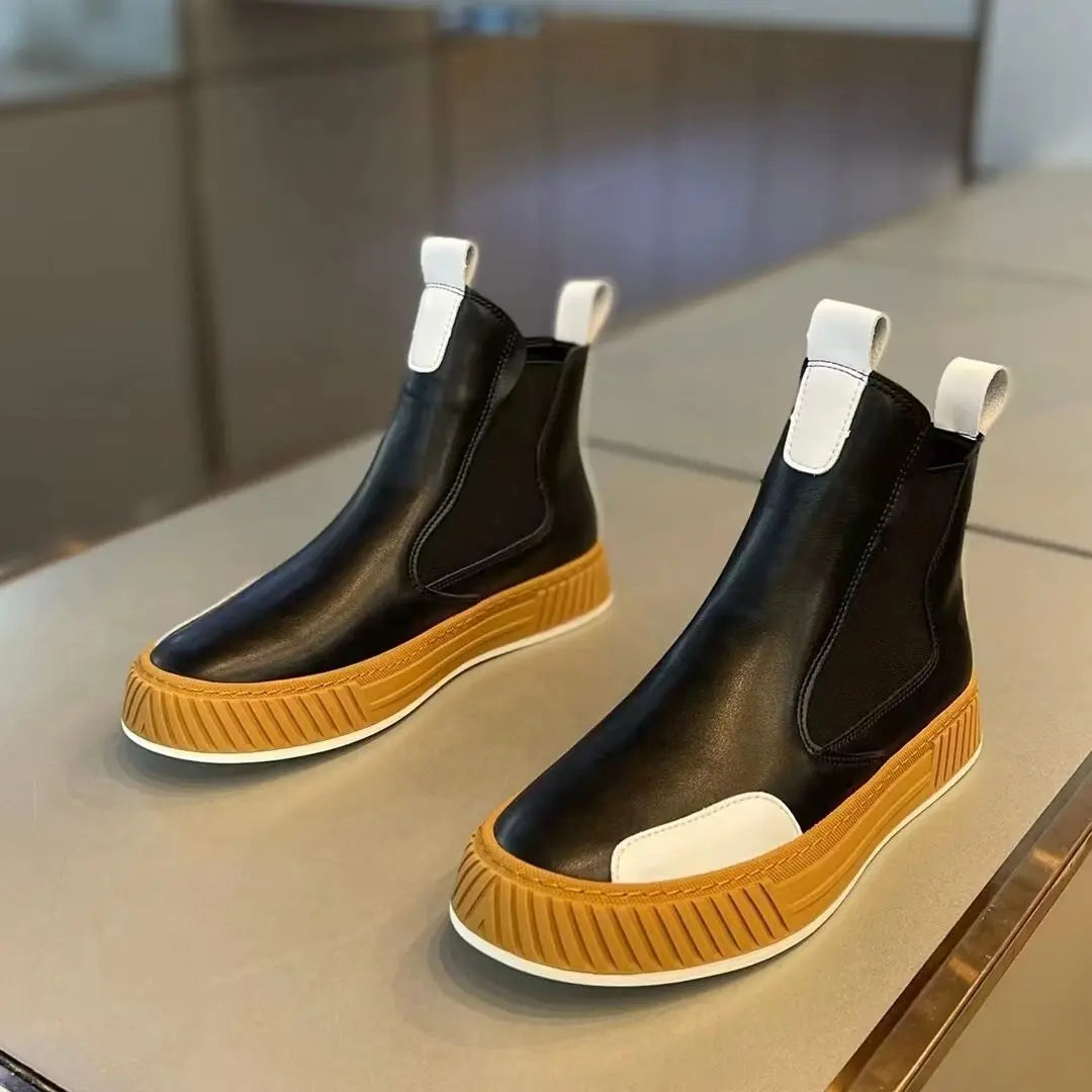 High Top Sneaker Men Winter Plush Snow Boot Fashion Casual Nubuck/Microfiber Leather Upper Height Increased Platform Board Shoes