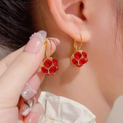 2023 New Fashion Trend Unique Design Elegant Exquisite Light Amethyst Round Earrings Women Jewelry Party Premium Gift Wholesale